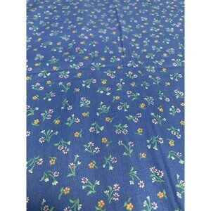 Blue Floral Cotton Fabric 18" x 22" Fat Quarter Cotton Sewing Quilting Projects